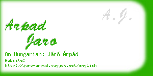 arpad jaro business card